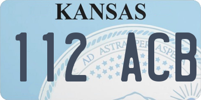 KS license plate 112ACB