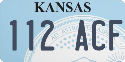 KS license plate 112ACF