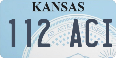 KS license plate 112ACI