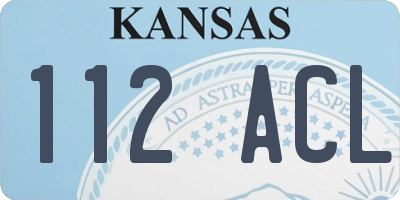 KS license plate 112ACL