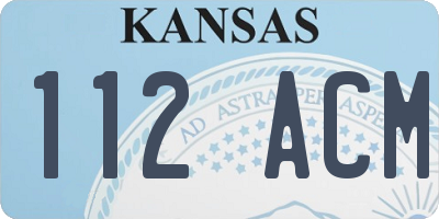KS license plate 112ACM