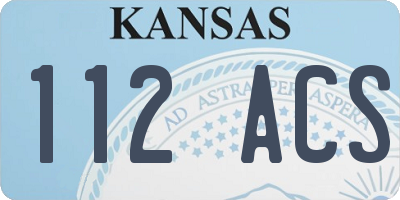 KS license plate 112ACS