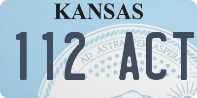 KS license plate 112ACT