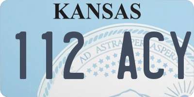 KS license plate 112ACY