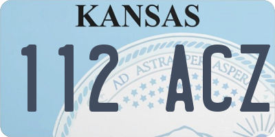 KS license plate 112ACZ