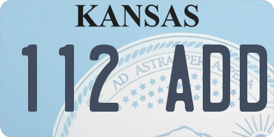KS license plate 112ADD