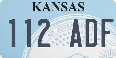 KS license plate 112ADF