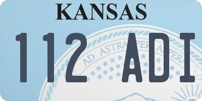 KS license plate 112ADI