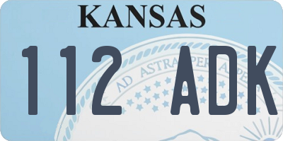 KS license plate 112ADK