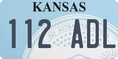 KS license plate 112ADL