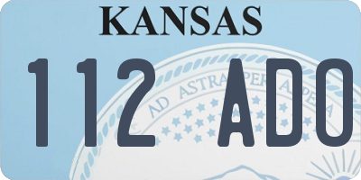 KS license plate 112ADO