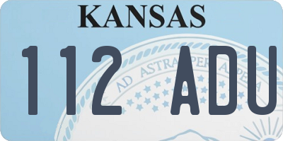 KS license plate 112ADU