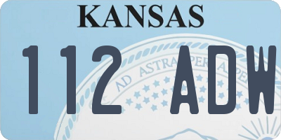 KS license plate 112ADW