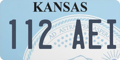 KS license plate 112AEI