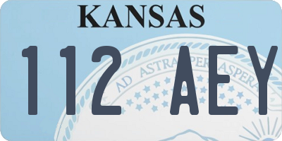 KS license plate 112AEY