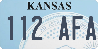 KS license plate 112AFA