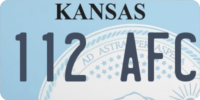 KS license plate 112AFC