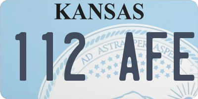 KS license plate 112AFE