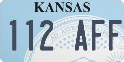 KS license plate 112AFF