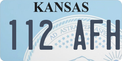 KS license plate 112AFH