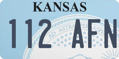 KS license plate 112AFN