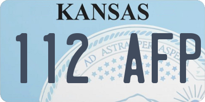 KS license plate 112AFP