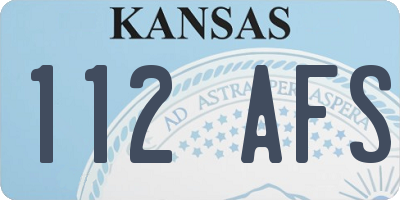 KS license plate 112AFS