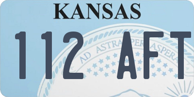 KS license plate 112AFT
