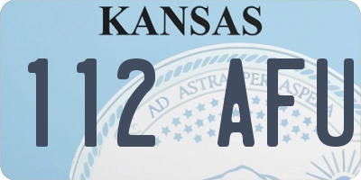KS license plate 112AFU