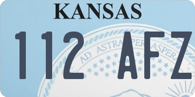 KS license plate 112AFZ