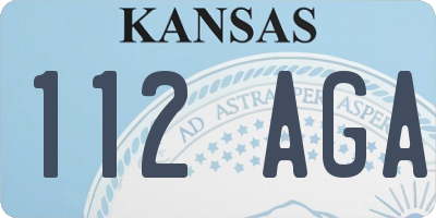 KS license plate 112AGA