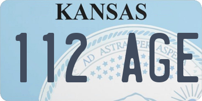 KS license plate 112AGE