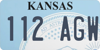 KS license plate 112AGW