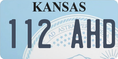KS license plate 112AHD