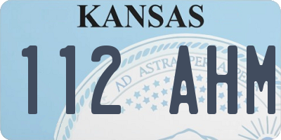 KS license plate 112AHM