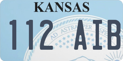 KS license plate 112AIB