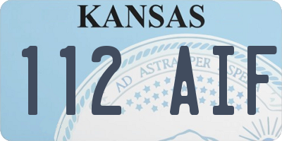KS license plate 112AIF