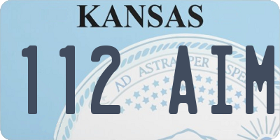 KS license plate 112AIM