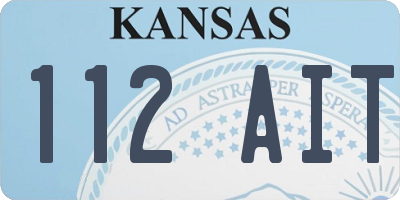KS license plate 112AIT