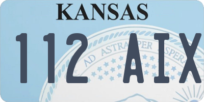 KS license plate 112AIX