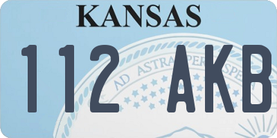 KS license plate 112AKB