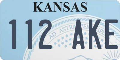 KS license plate 112AKE