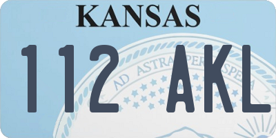 KS license plate 112AKL