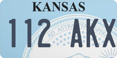 KS license plate 112AKX