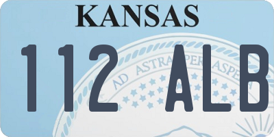 KS license plate 112ALB