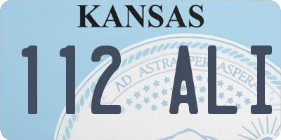 KS license plate 112ALI