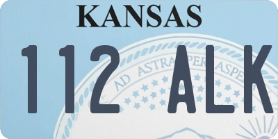 KS license plate 112ALK