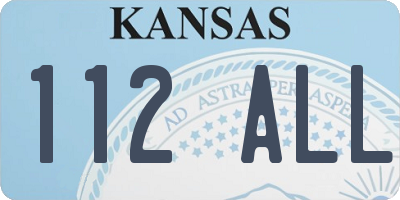 KS license plate 112ALL