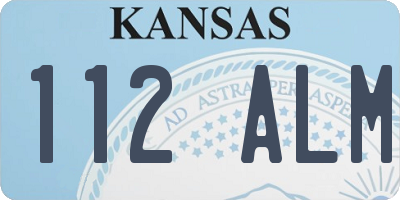 KS license plate 112ALM