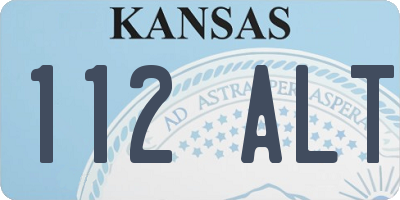 KS license plate 112ALT
